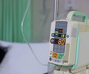 Image of an infusion pump in a hospital ward