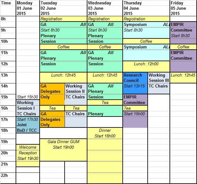 Time schedule