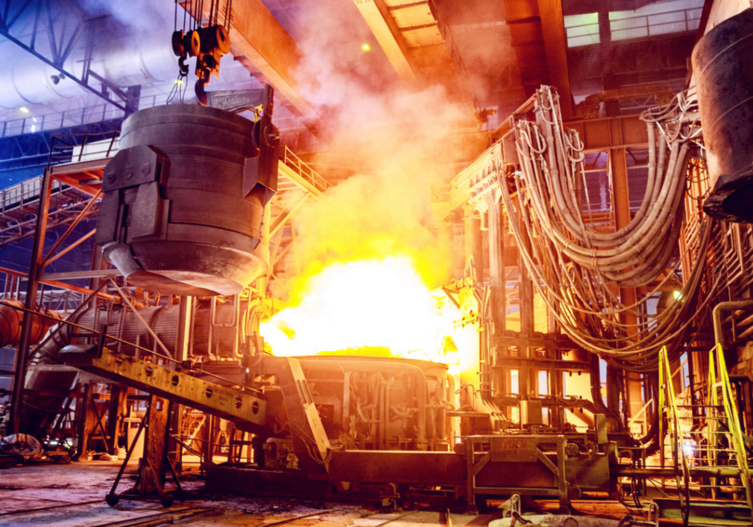 Image showing Interior of a steel mill