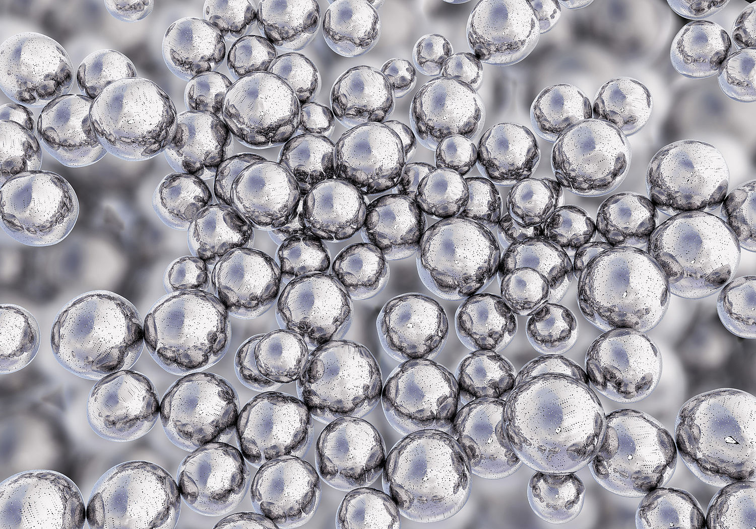 Image showing a 3D illustration of silver nanoparticles