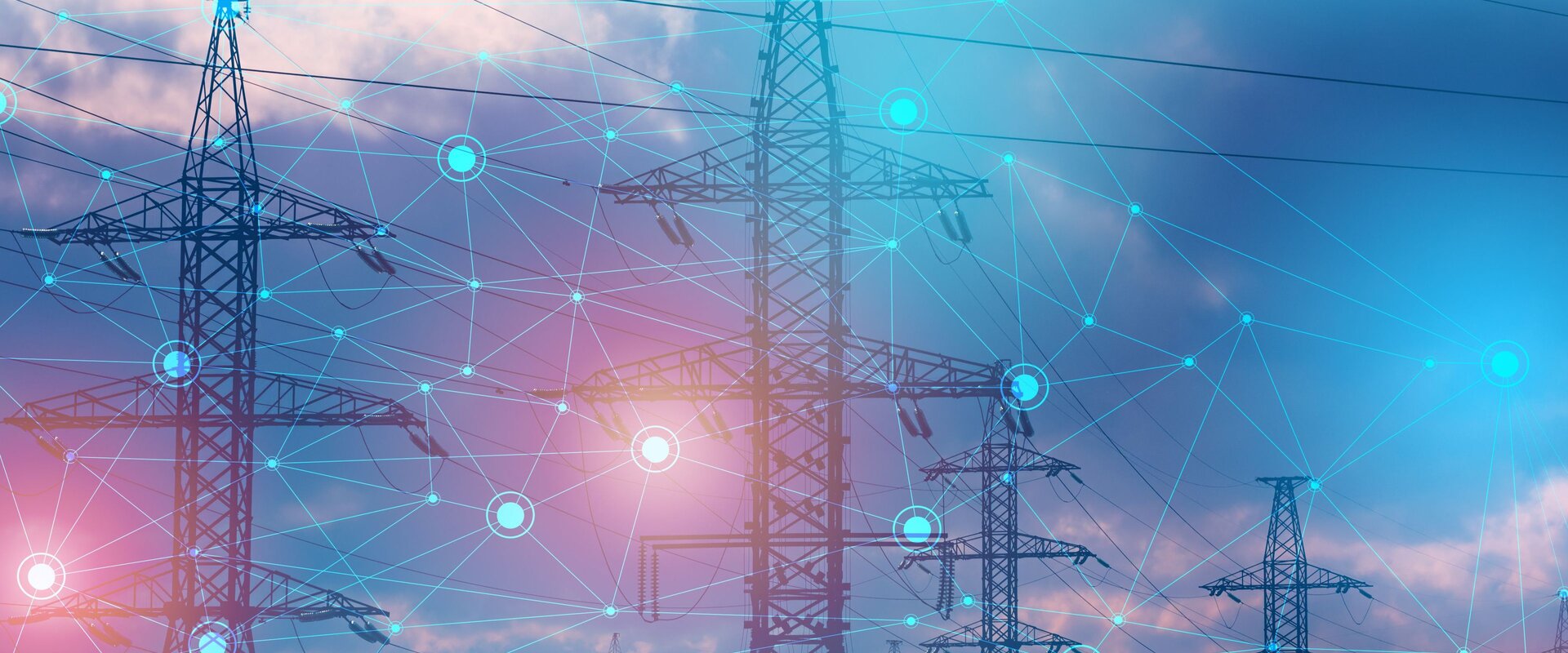 Image showing abstract representation of modern power grids and advanced technologies used to control and monitor energy input