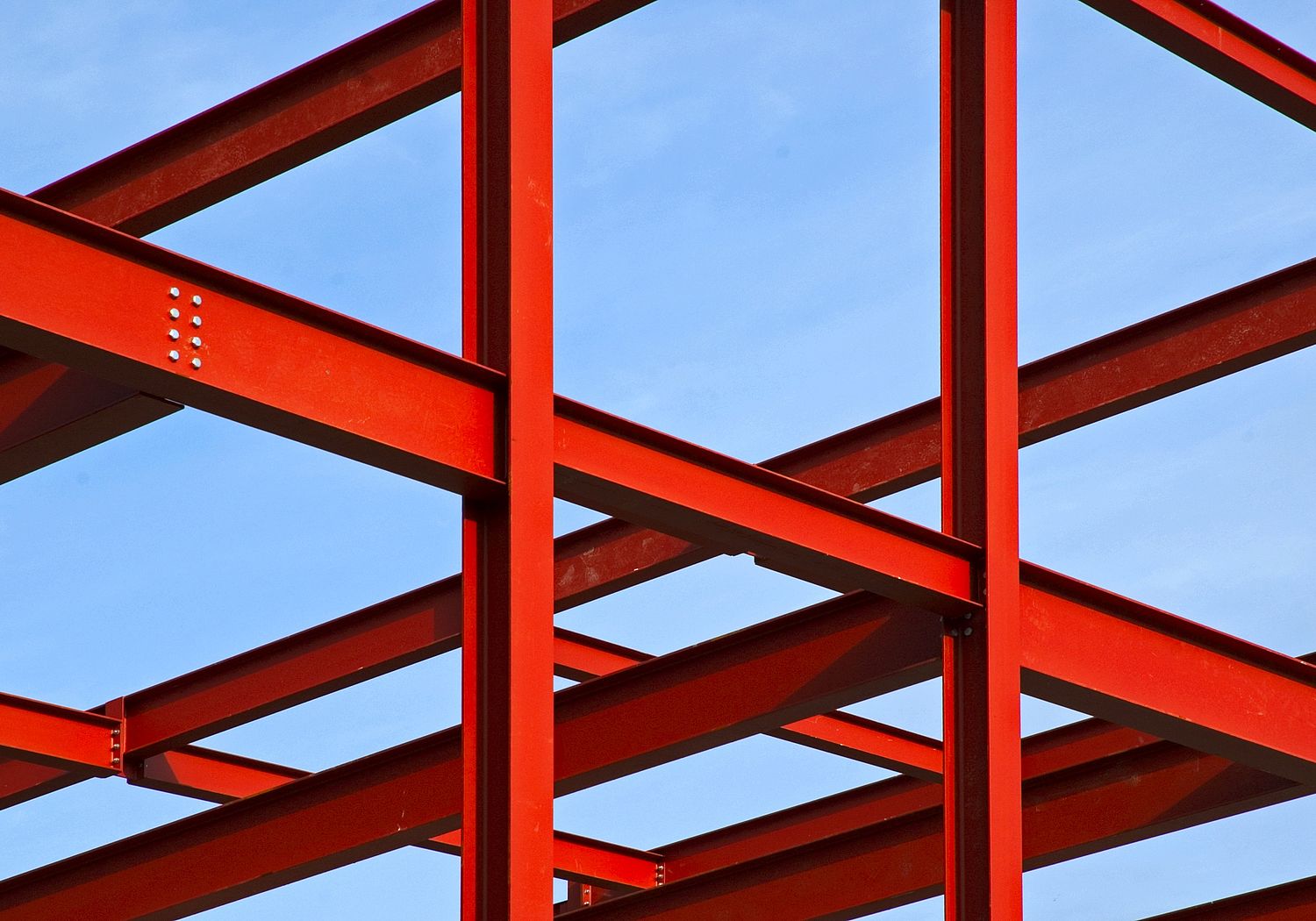 Image showing Construction site girders