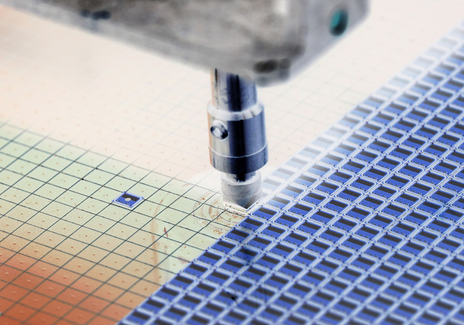 Image of a Silicon wafer production line