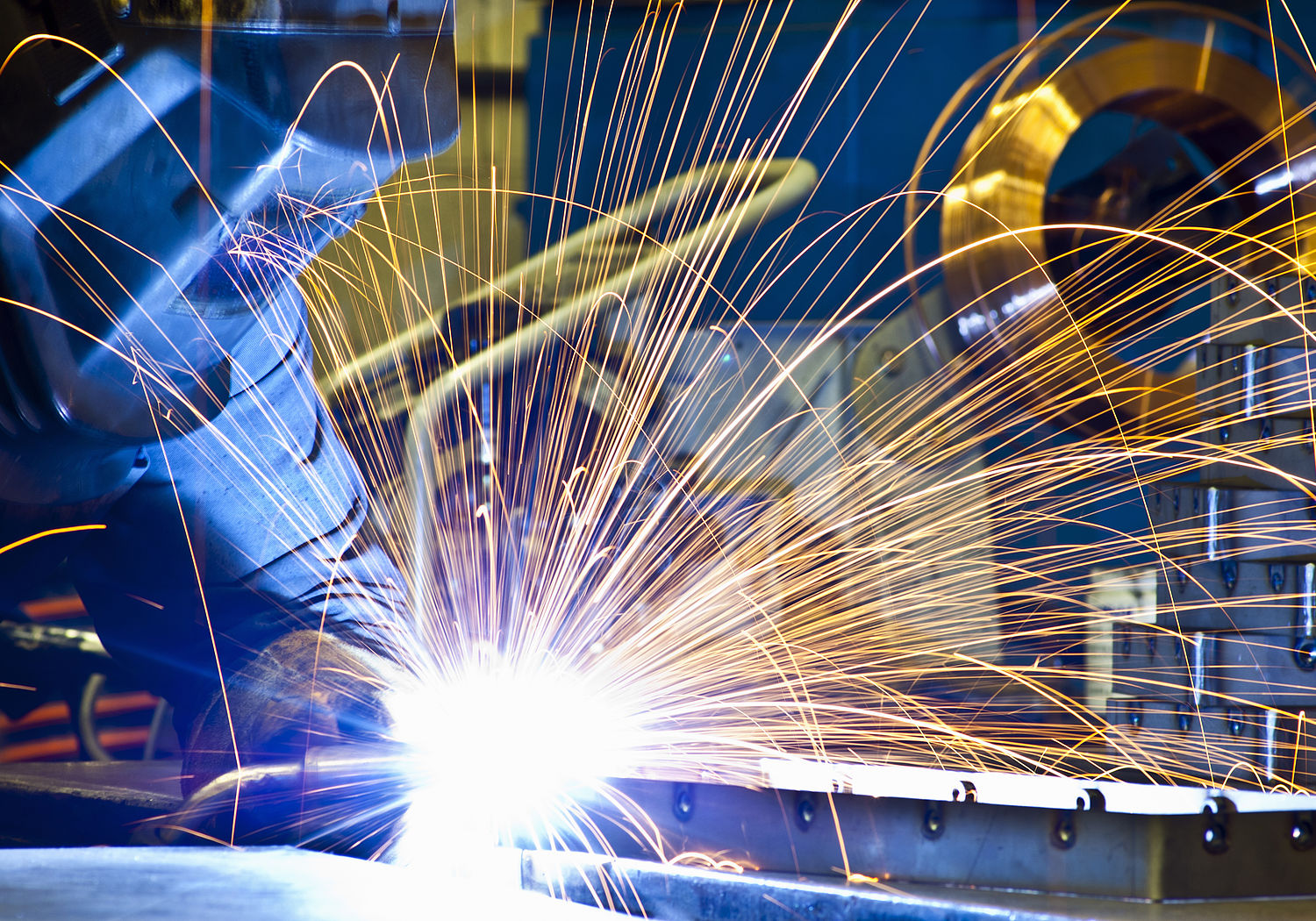 Image showing a Worker welding in factory