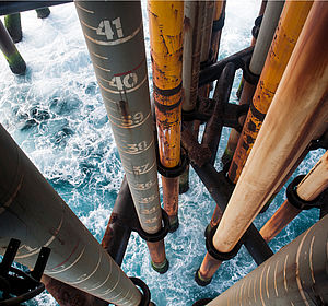 Image showing oilrig drill submerged in the ocean