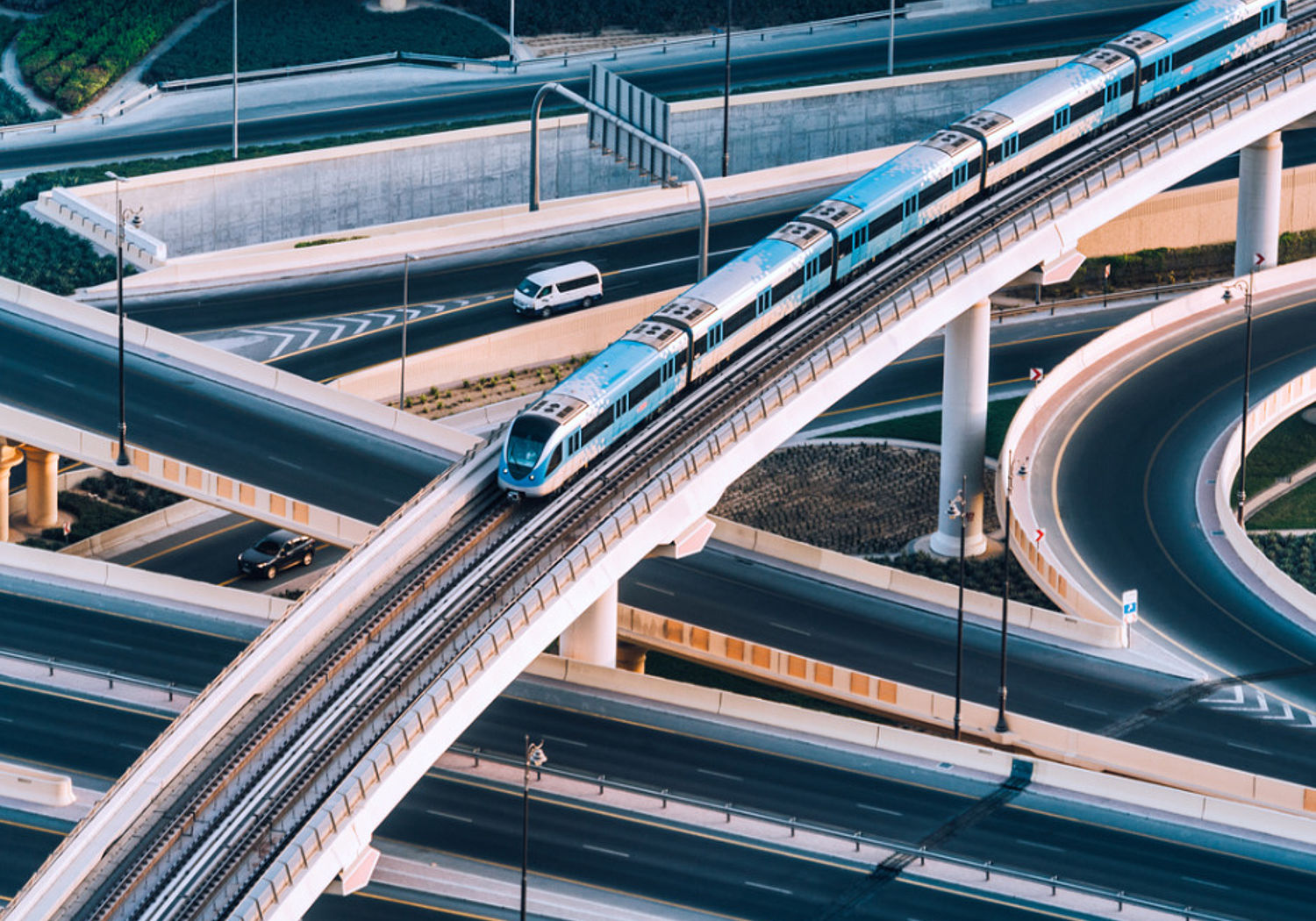 Image showing a Road motorway and metro junction