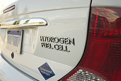 Image showing the rear end of a hydrogen fuel cell car