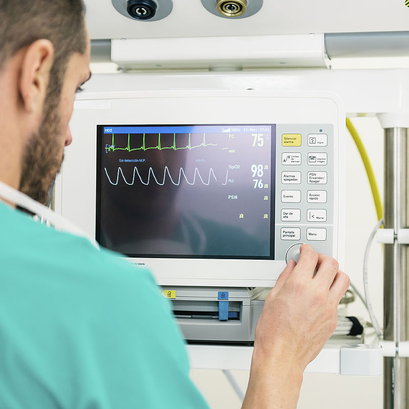 Image showing an ECG test procedure in hospital