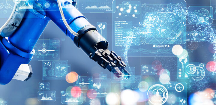 Image showing a robotic arm inside an advanced manufacturing setting