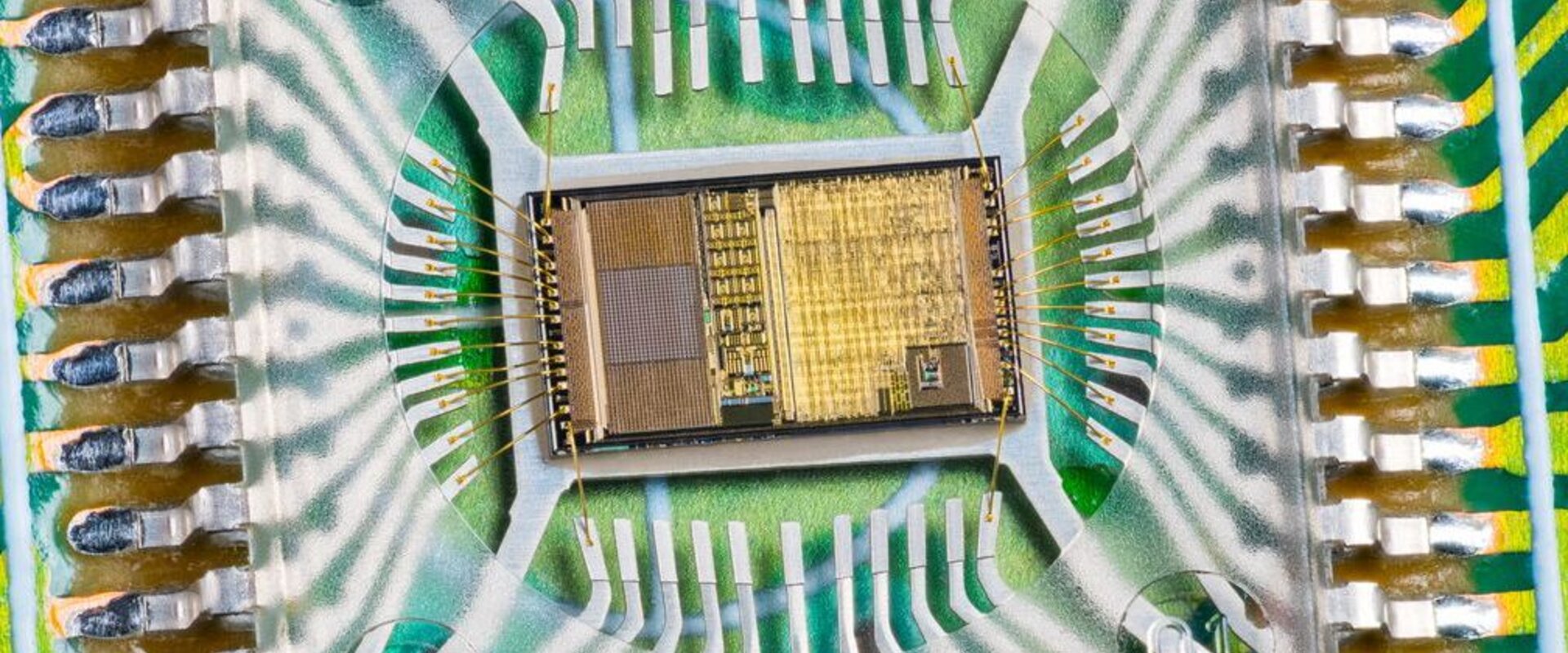 Photodiode array on a circuit board Close up of a photodiode array on a circuit board