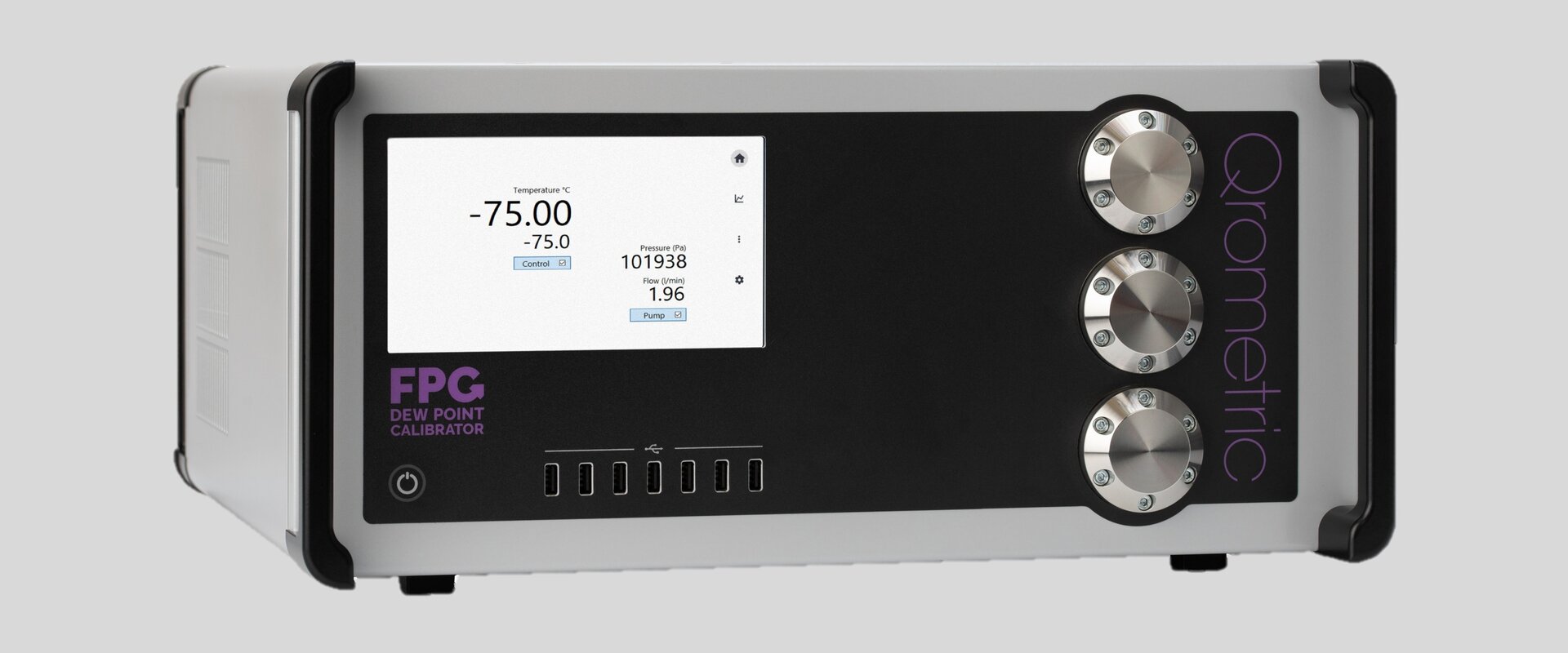 FPG dew point calibrator, courtesy of Qrometric VCT Photograph of the FPG dew point calibrator, courtesy of Qrometric VCT