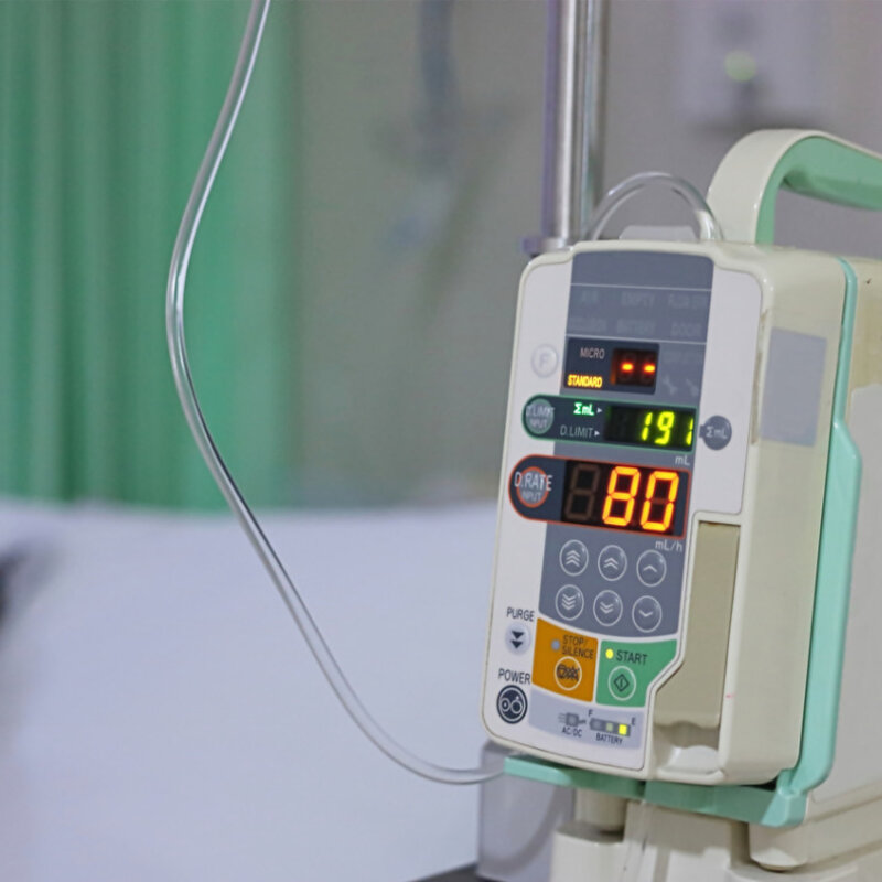New methods to reduce fatalities caused by dosage errors Image of an infusion pump in a hospital ward
