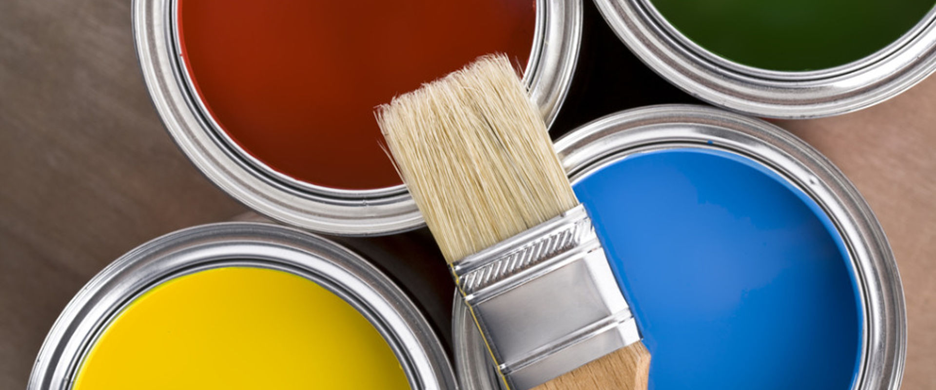 Paint cans and brushes picture id172644628